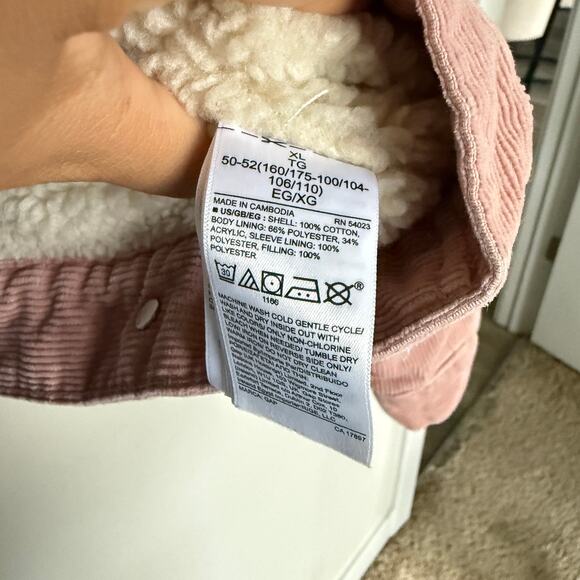 VTG Gap Denim Womens Jacket XL Sherpa Lined Icon Pink Trucker Y2K Camp Western - Picture 6 of 9